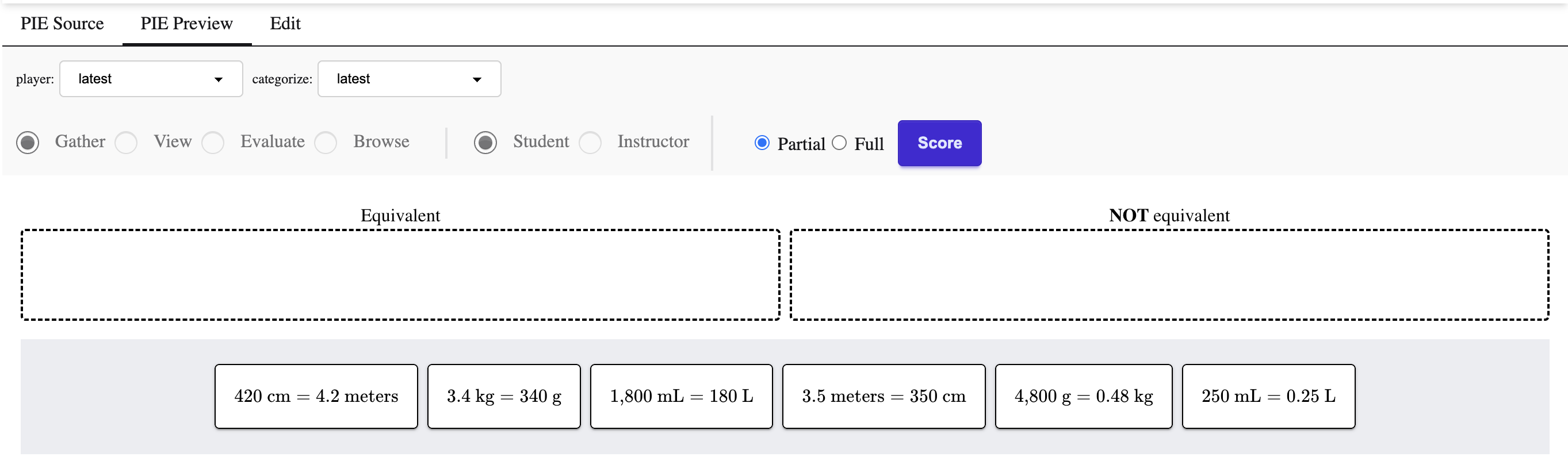 Categorize Student View